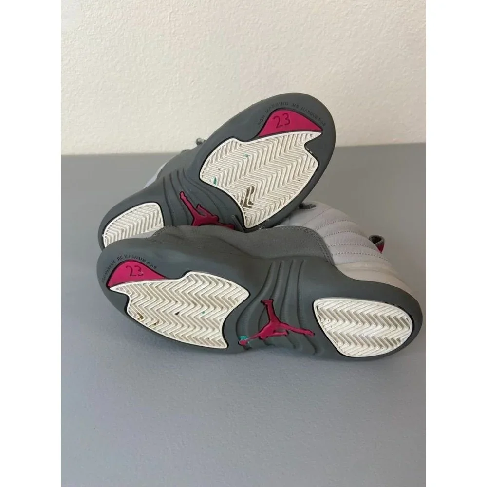 Air Jordan 12 retro PS‎ wolf grey vivid pink youth 13.5c high top sneaker
